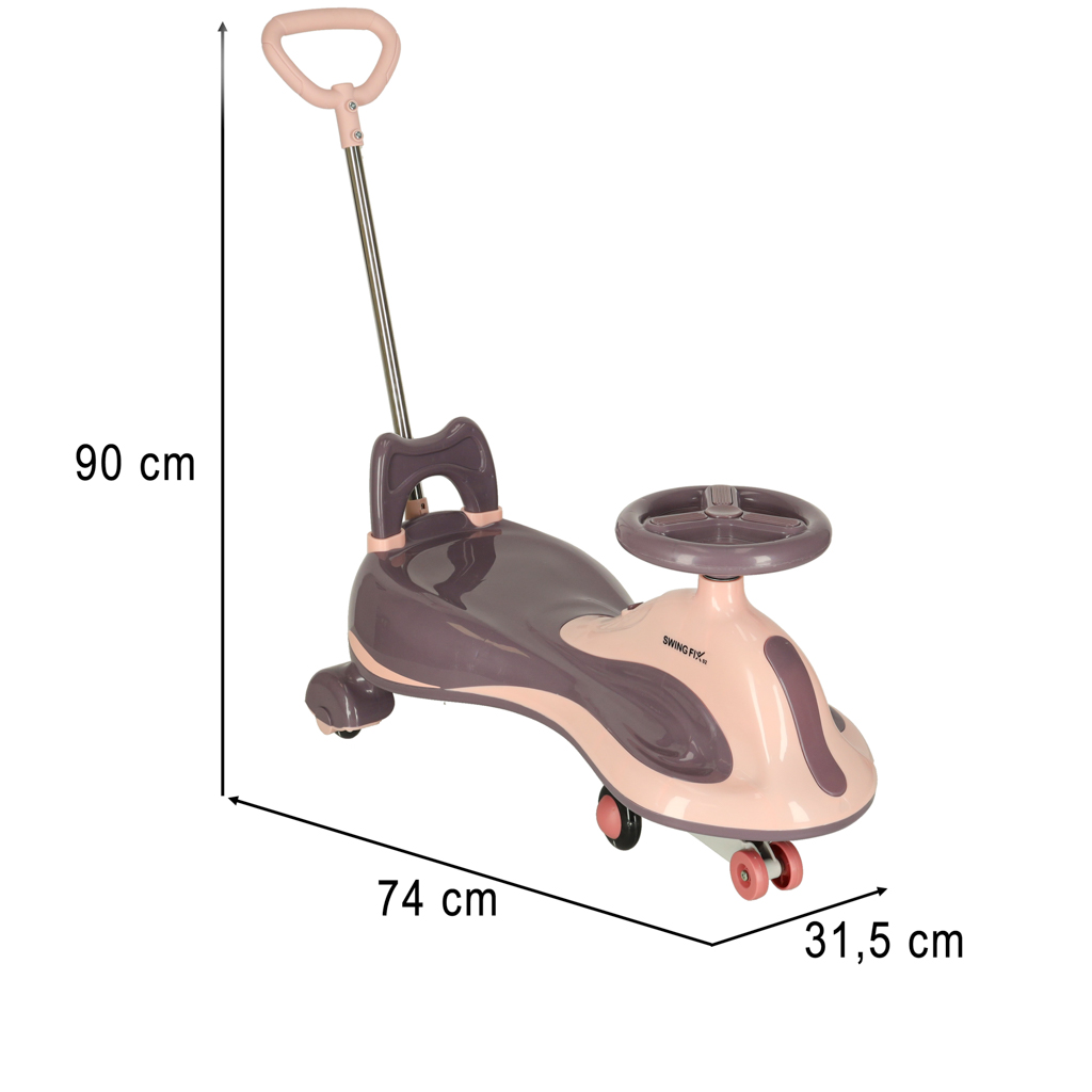 LED Swing FIX S2 gravitacijsko vozilo s ručkom ljubičasto, maksimalno 100 kg