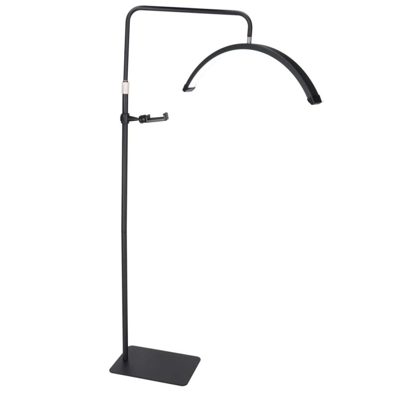 LED kozmetička lampa za ekstenzije trepavica, svjetlo bez treperenja, crna, luk