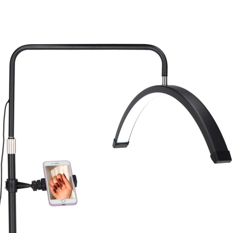 LED kozmetička lampa za ekstenzije trepavica, svjetlo bez treperenja, crna, luk