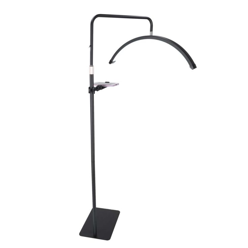 LED kozmetička lampa za ekstenzije trepavica, svjetlo bez treperenja, crna, luk