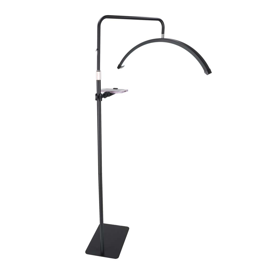 LED kozmetička lampa za ekstenzije trepavica, svjetlo bez treperenja, crna, luk