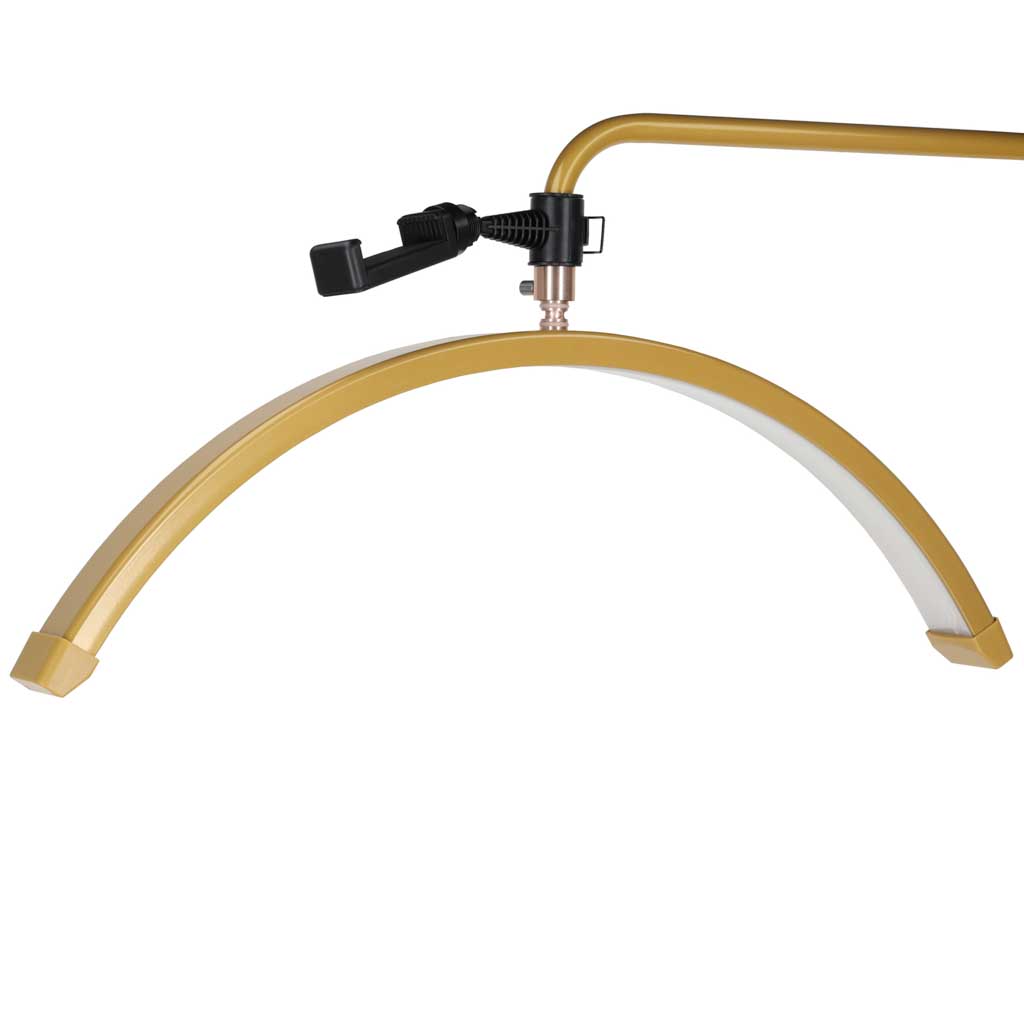 LED kozmetička lampa za ekstenzije trepavica, svjetlo bez treperenja, zlatna, luk