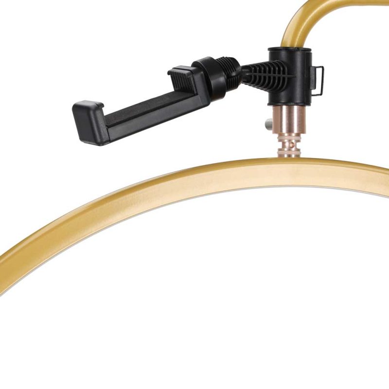 LED kozmetička lampa za ekstenzije trepavica, svjetlo bez treperenja, zlatna, luk