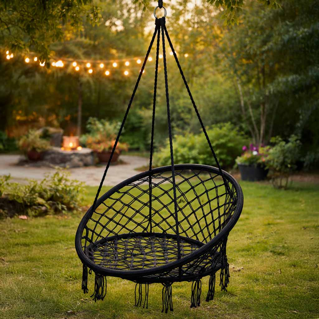 LUARO ljuljačka, rodino gnijezdo, crna, 80 cm, 150 kg