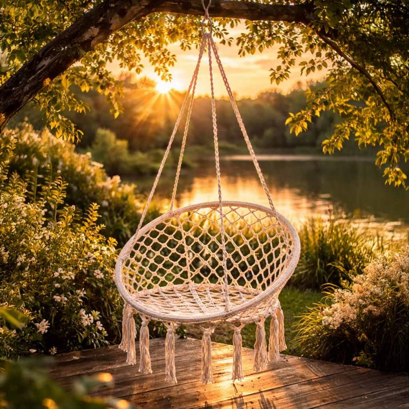 LUARO ljuljačka, rodino gnijezdo, ecru, 80 cm, 150 kg