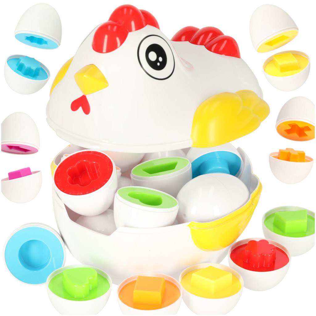 Montessori koka slagalica s jajima, oblicima