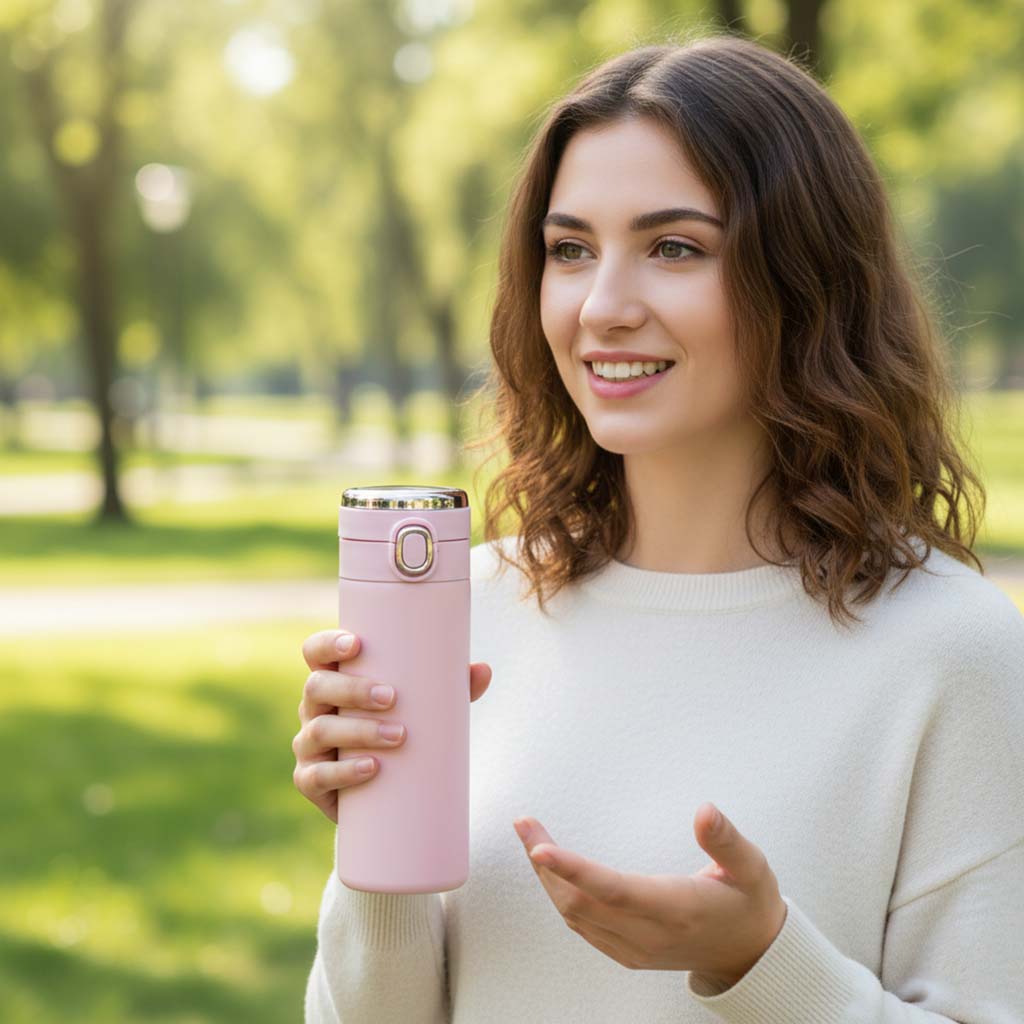 Termos boca s usnikom LED 350ml roza