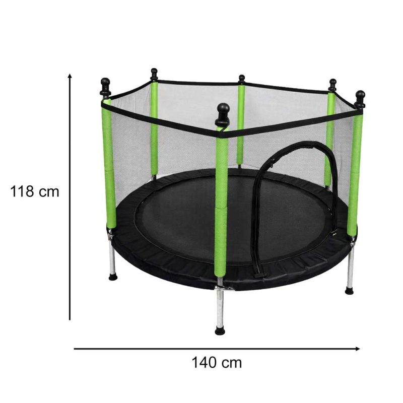 Dječji trampolin za kuću ili vrt s lopticama 140 cm zelene boje