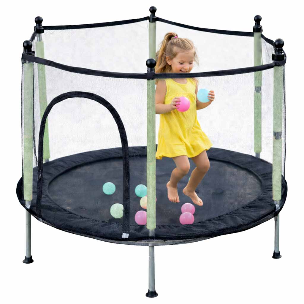 Dječji trampolin za kuću ili vrt s lopticama 140 cm zelene boje