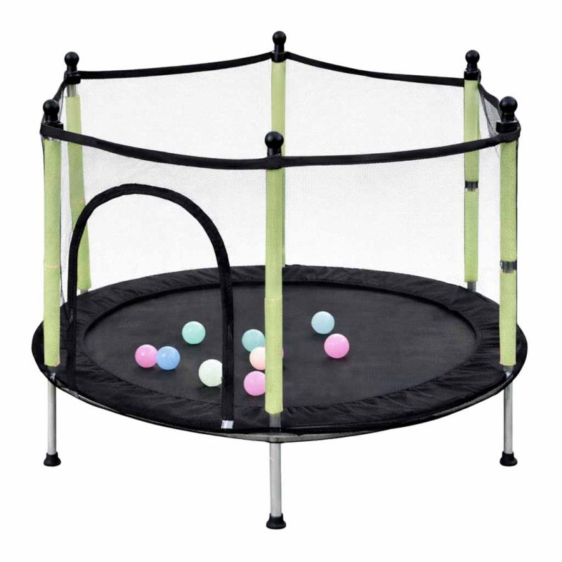 Dječji trampolin za kuću ili vrt s lopticama 140 cm zelene boje