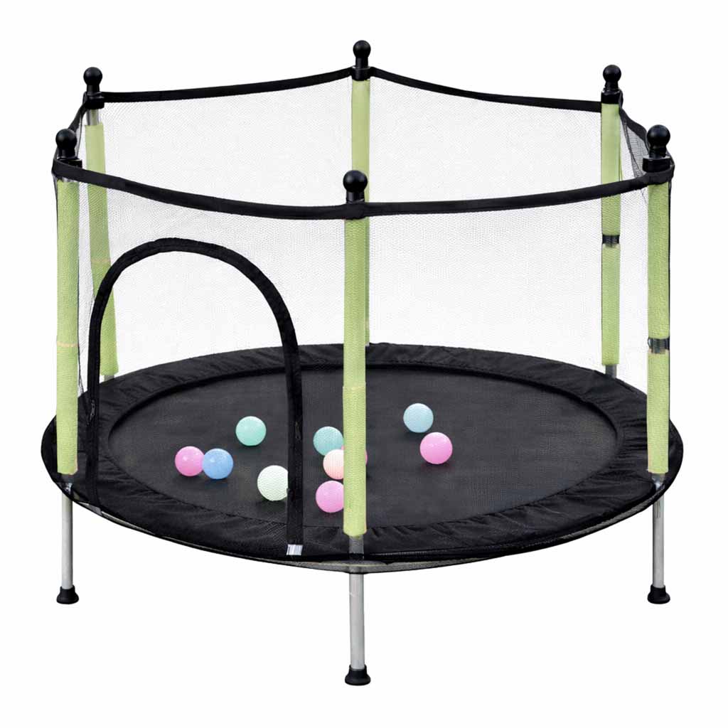 Dječji trampolin za kuću ili vrt s lopticama 140 cm zelene boje