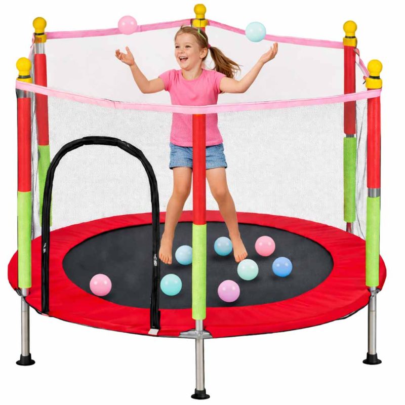 Dječji trampolin za kuću ili vrt 140 cm crvene boje