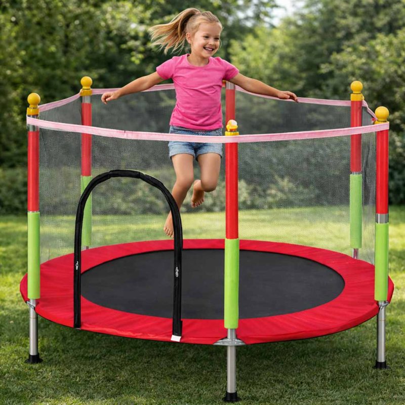 Dječji trampolin za kuću ili vrt 140 cm crvene boje