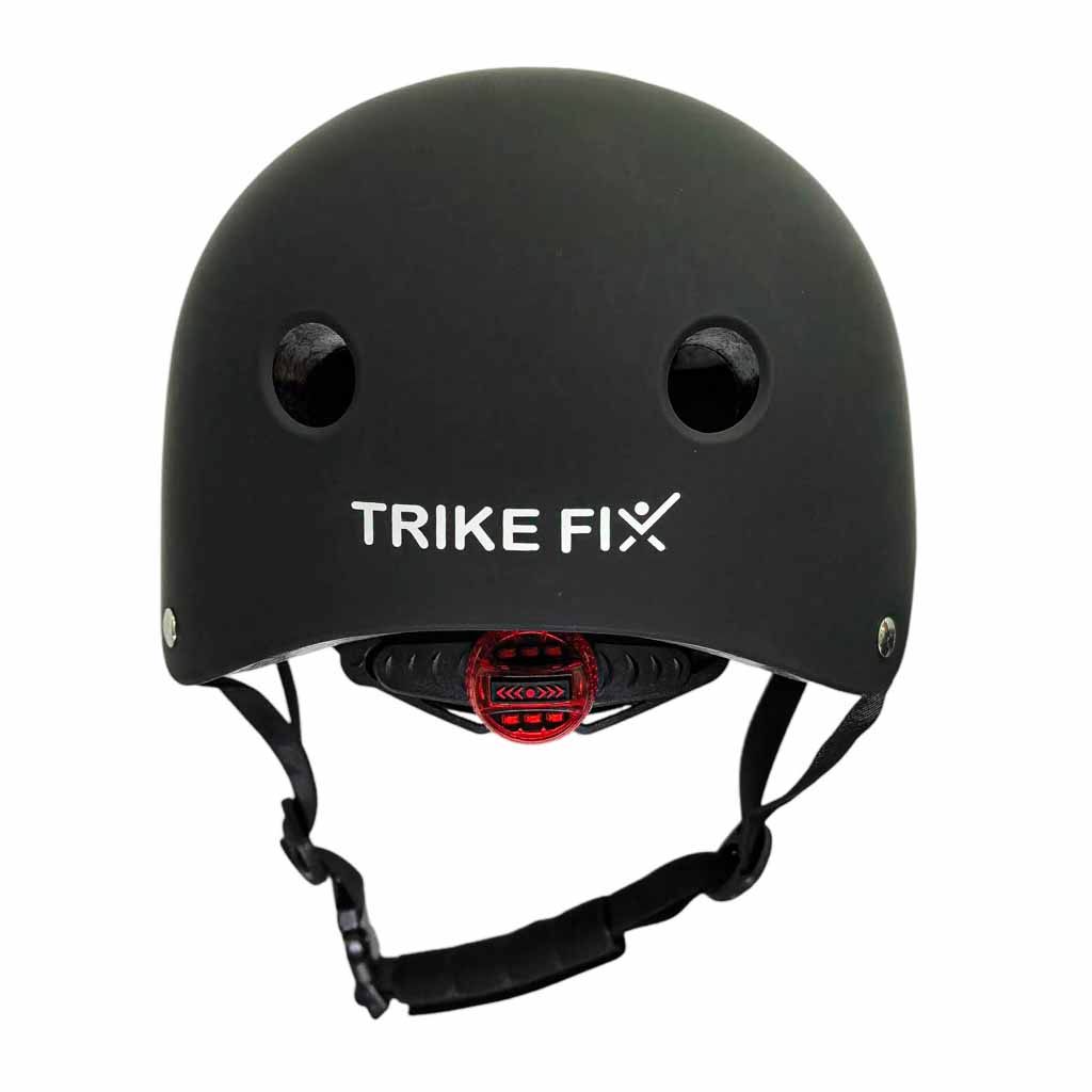 Dječja podesiva biciklistička kaciga Trike Fix, LED, veličina M, 55-58 cm, crna