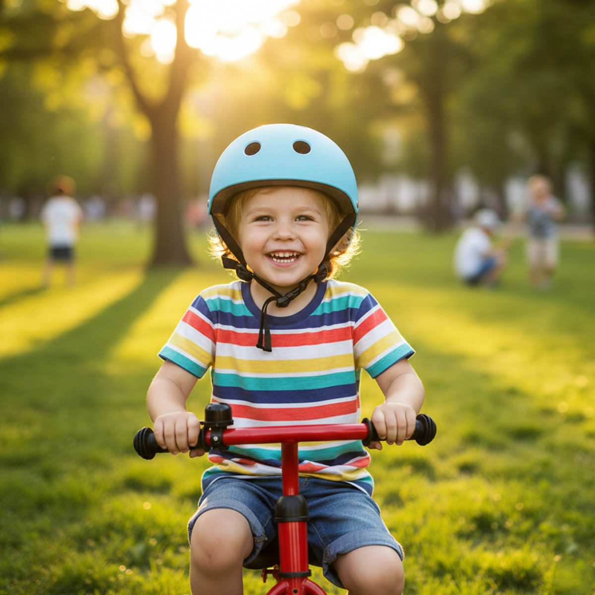 Dječja podesiva biciklistička kaciga Trike Fix, LED, veličina M, 55-58 cm, plava