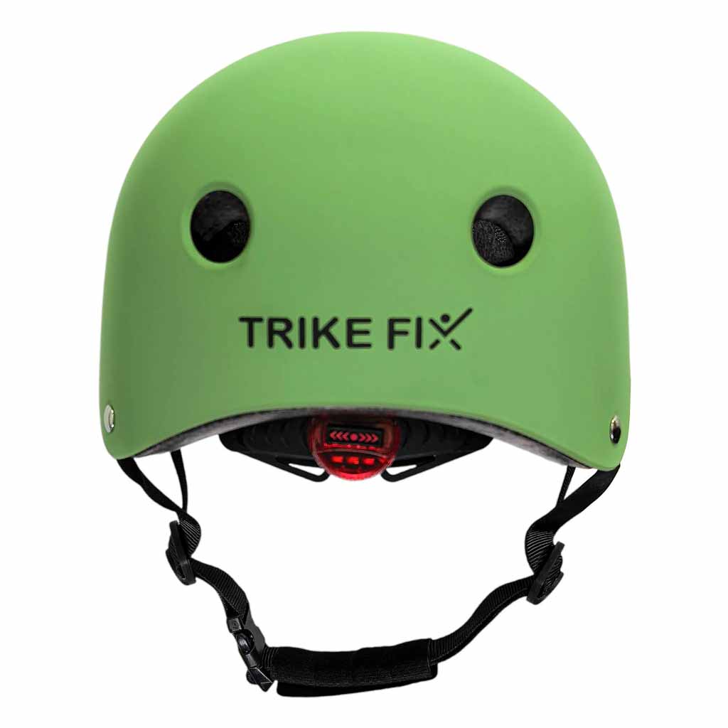 Dječja podesiva biciklistička kaciga Trike Fix, LED, veličina M, 55-58 cm, tamno zelena