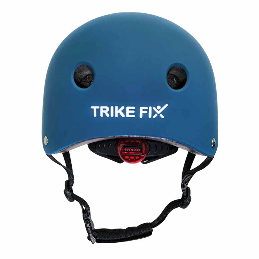 Dječja podesiva biciklistička kaciga Trike Fix, LED, veličina M, 55-58 cm, mornarsko plava