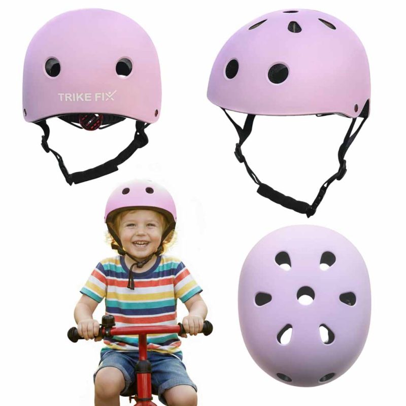 Dječja podesiva biciklistička kaciga Trike Fix, LED, veličina M, 55-58 cm, ljubičasta