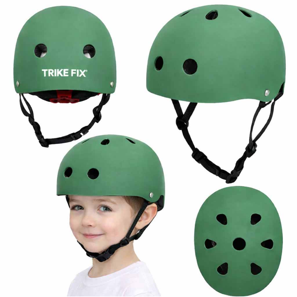 Trike-Fix-children-s-bike-helmet-adjustable-LED-S-48-54cm-dark-green-183646 Dječja podesiva biciklistička kaciga Trike Fix, LED, veličina S, 48-54 cm, tamno zelena