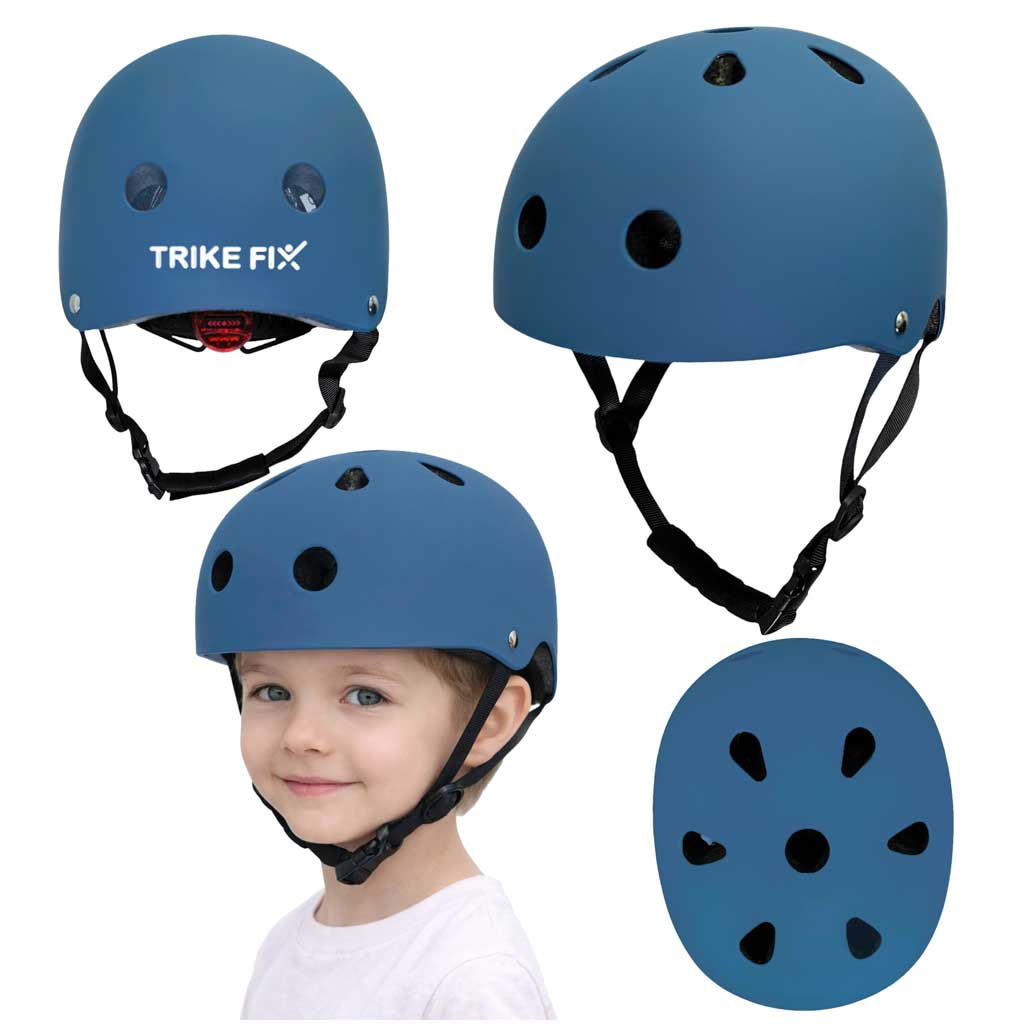 Dječja podesiva biciklistička kaciga Trike Fix, LED, veličina S, 48-54 cm, mornarsko plava