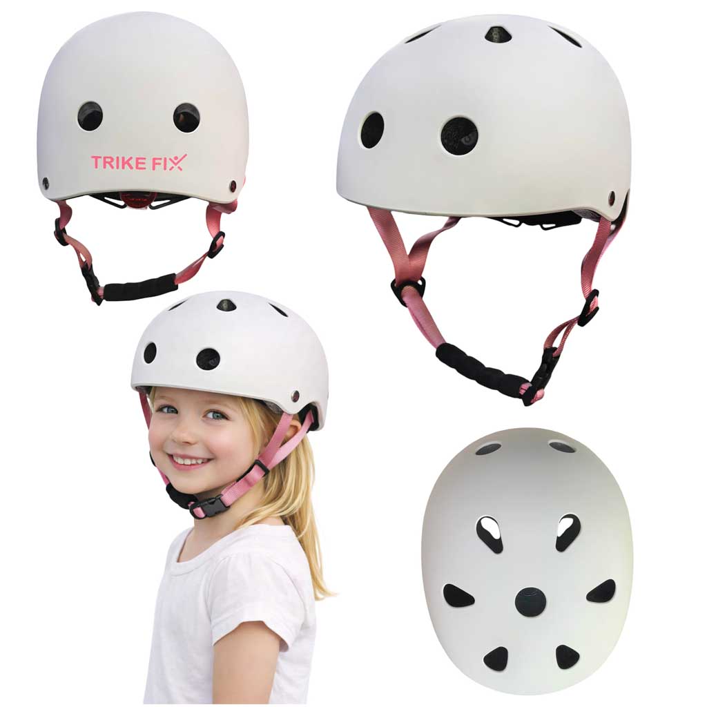 Dječja podesiva biciklistička kaciga Trike Fix, LED, veličina S, 48-54 cm, bijela