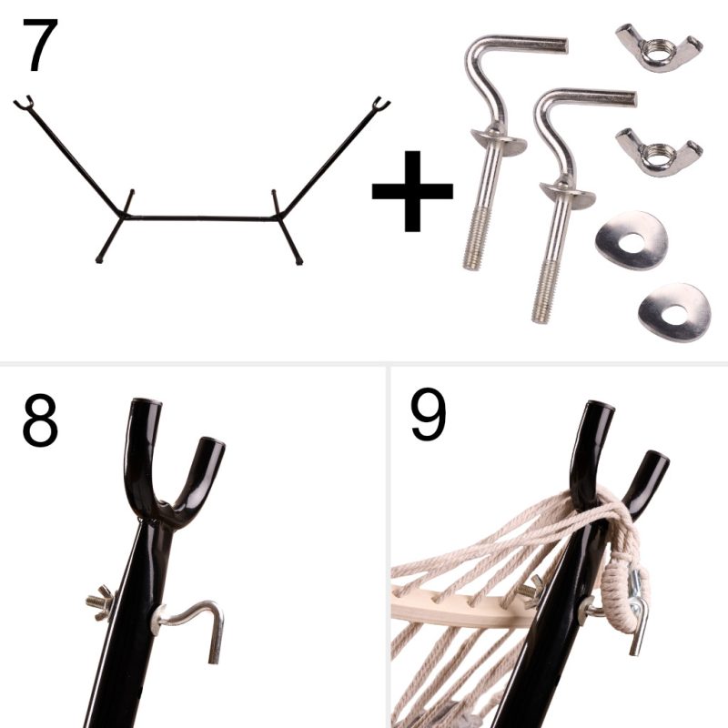 Vrtna viseća mreža s okvirom, ljuljačka, velika, čvrsta navlaka, 247 cm, 100 kg