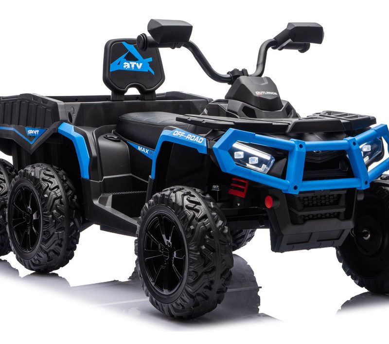 Vozilo na akumulator Quad ATV 6 kotača s prikolicom JC606 24V 4x4 plavi