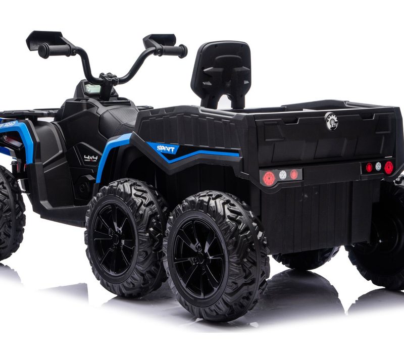 Vozilo na akumulator Quad ATV 6 kotača s prikolicom JC606 24V 4x4 plavi