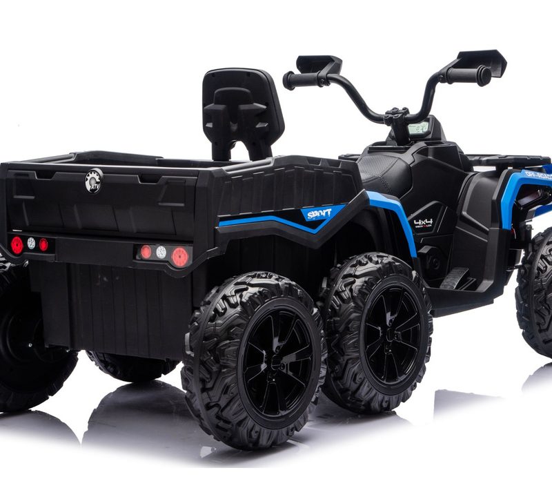 Vozilo na akumulator Quad ATV 6 kotača s prikolicom JC606 24V 4x4 plavi