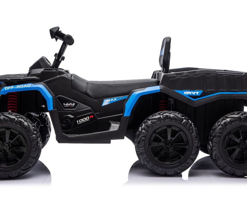 Vozilo na akumulator Quad ATV 6 kotača s prikolicom JC606 24V 4x4 plavi