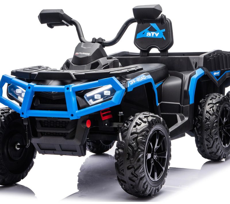 Vozilo na akumulator Quad ATV 6 kotača s prikolicom JC606 24V 4x4 plavi