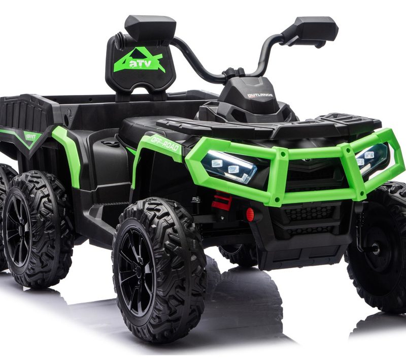 Vozilo na akumulator Quad ATV 6 kotača s prikolicom JC606 24V 4x4 zeleni