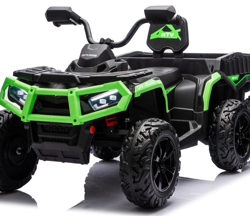 Vozilo na akumulator Quad ATV 6 kotača s prikolicom JC606 24V 4x4 zeleni