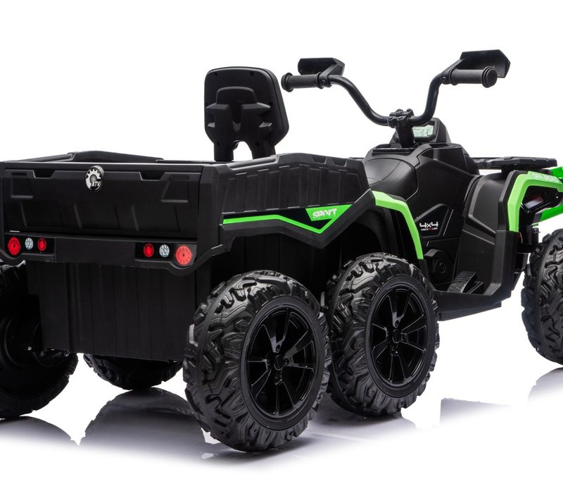 Vozilo na akumulator Quad ATV 6 kotača s prikolicom JC606 24V 4x4 zeleni