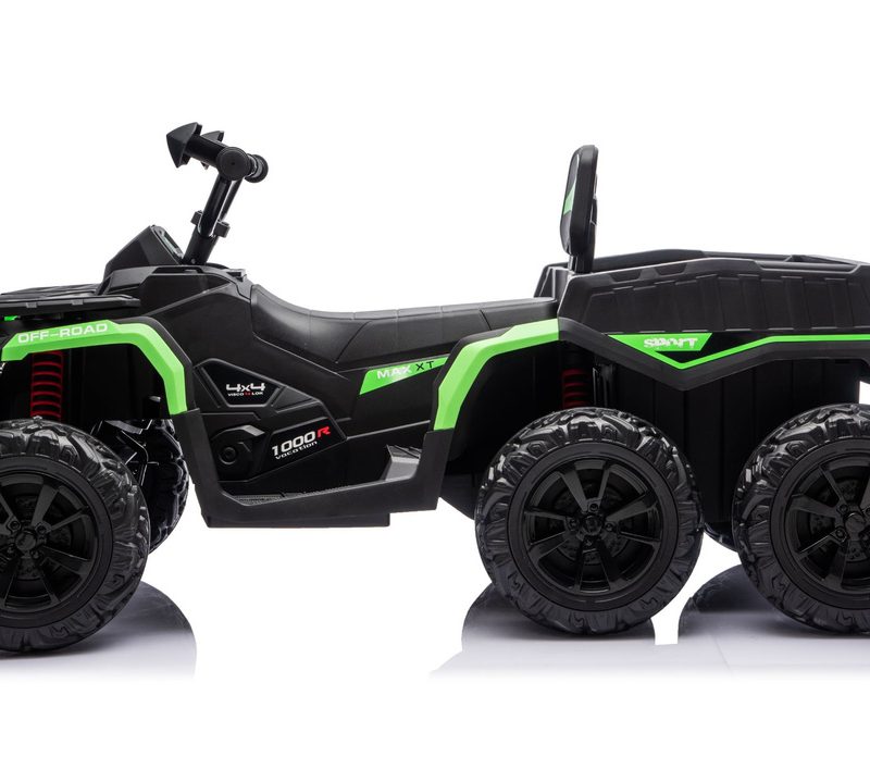 Vozilo na akumulator Quad ATV 6 kotača s prikolicom JC606 24V 4x4 zeleni