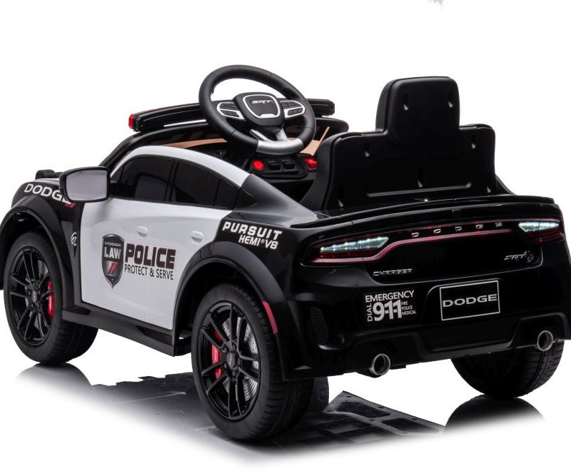 Automobil na akumulator Dodge Charger policijski, bijelo-crni