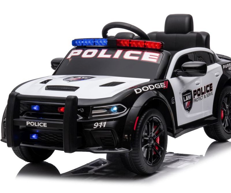 Automobil na akumulator Dodge Charger policijski, bijelo-crni