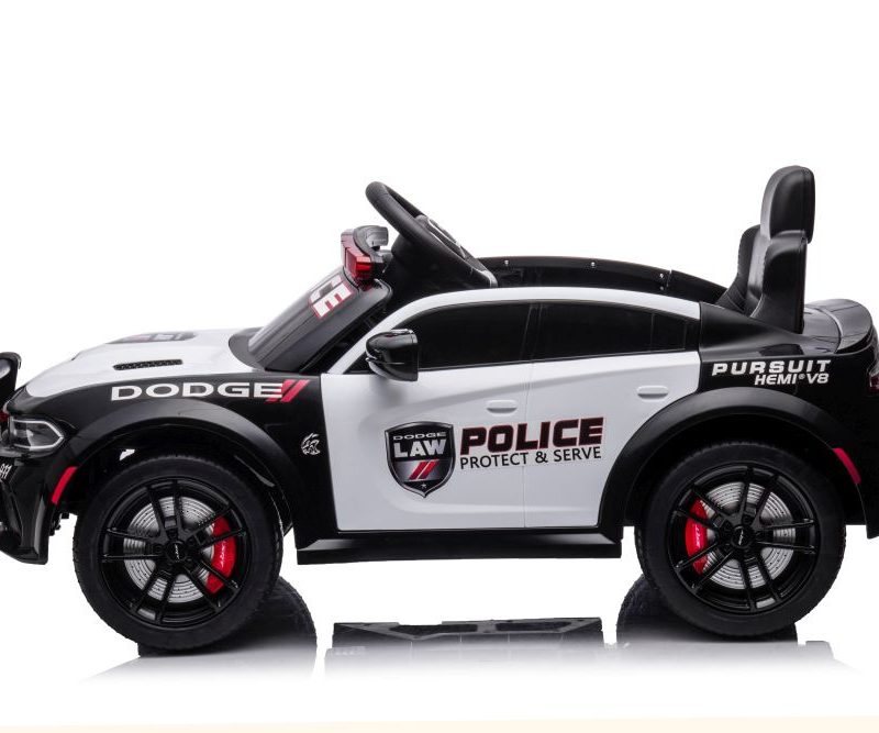 Automobil na akumulator Dodge Charger policijski, bijelo-crni