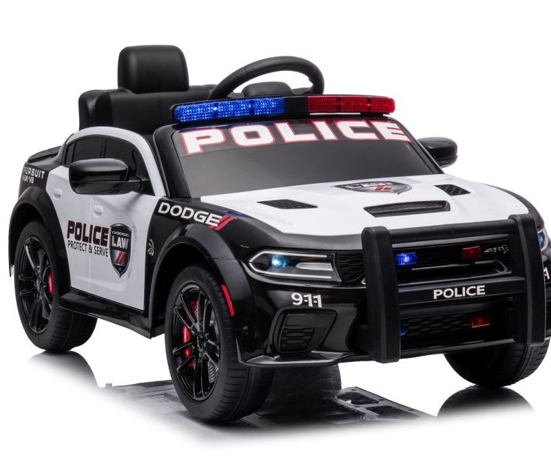 Automobil na akumulator Dodge Charger policijski, bijelo-crni