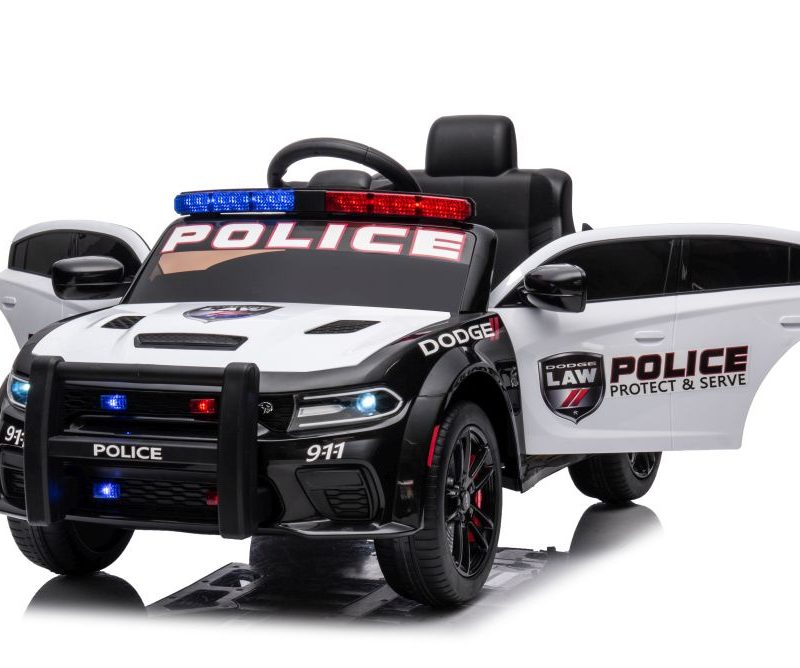 Automobil na akumulator Dodge Charger policijski, bijelo-crni