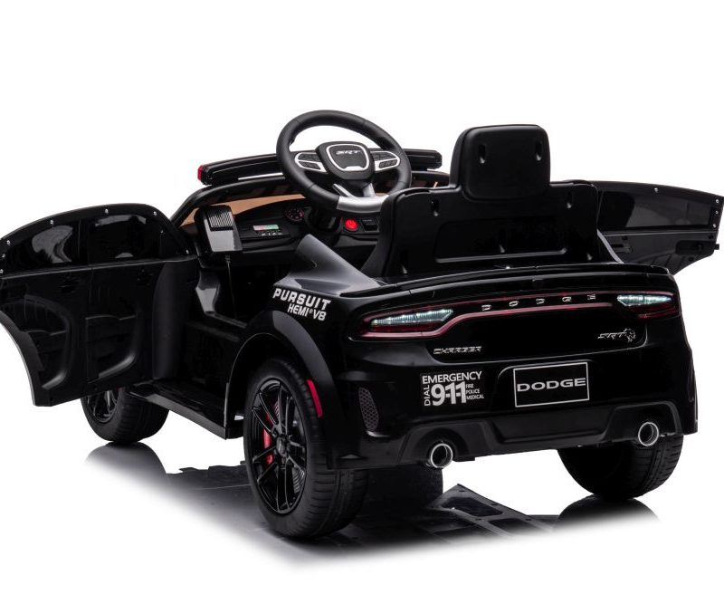Automobil na akumulator Dodge Charger policijski, bijelo-crni