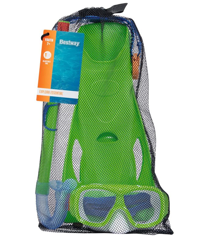 Set za ronjenje Maska, dihalica, peraje Zeleni Bestway 25019