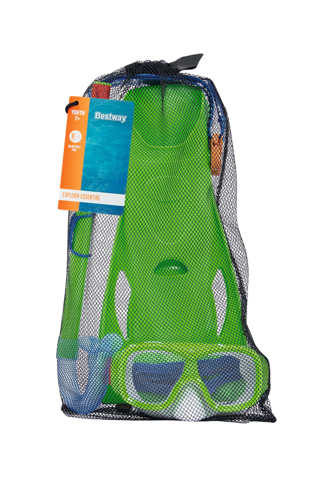 Set za ronjenje Maska, dihalica, peraje Zeleni Bestway 25019