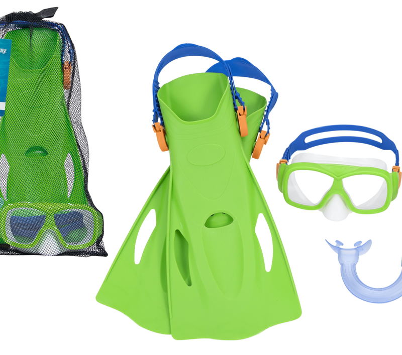 Set za ronjenje Maska, disalica, peraje Zeleni Bestway 25019