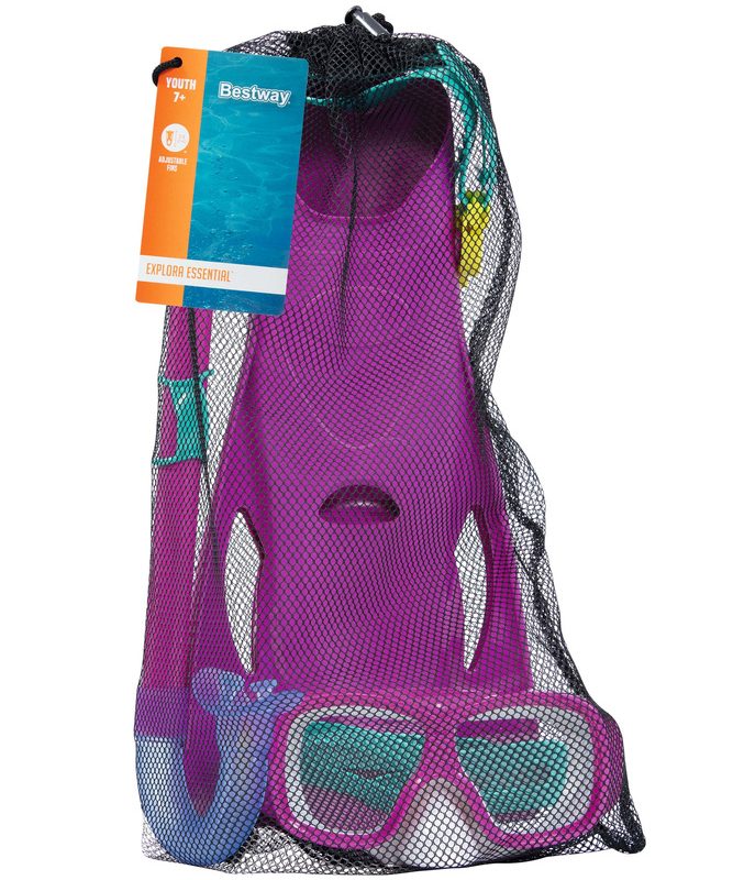 Set za ronjenje Maska, dihalica, peraje Roza Bestway 25019