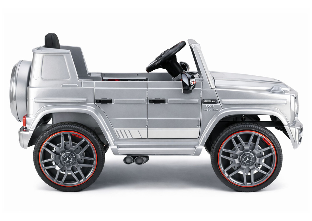 Mercedes AMG G 63 srebrno vozilo na akumulator