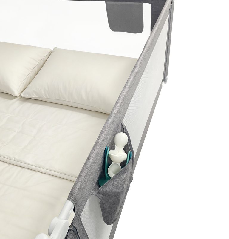 Sigurnosna ograda za krevet s bravom 200 cm, siva