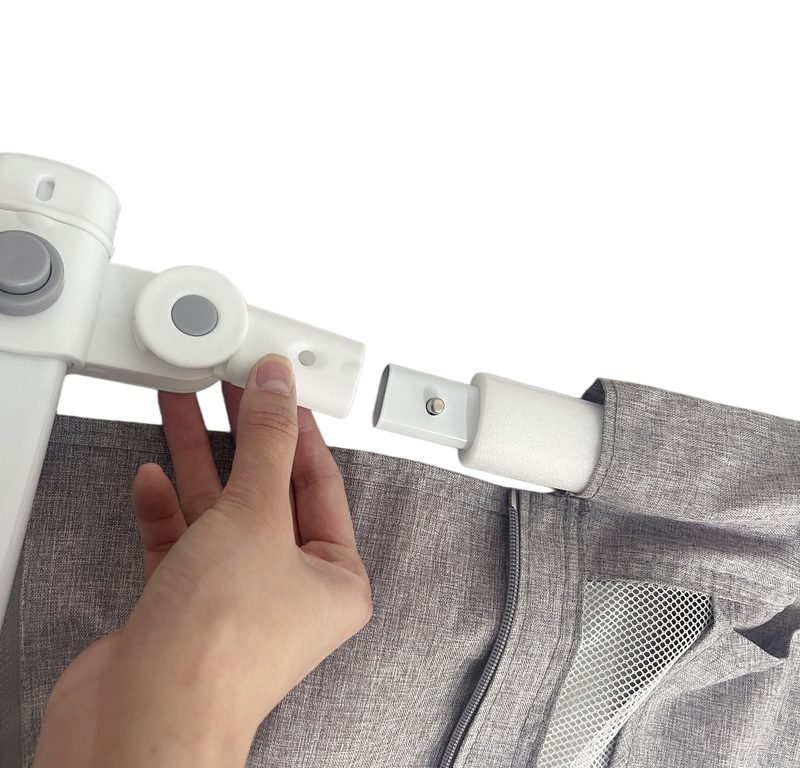 Sigurnosna ograda za krevet s bravom 200 cm, siva