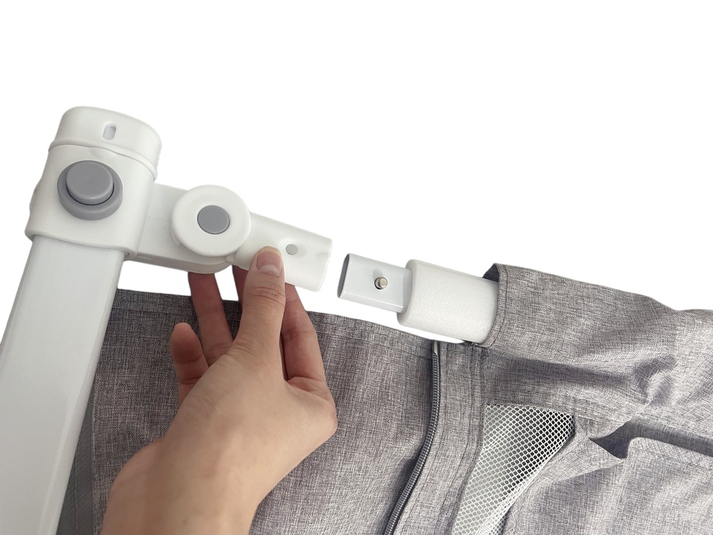 Sigurnosna ograda za krevet s bravom 200 cm, siva