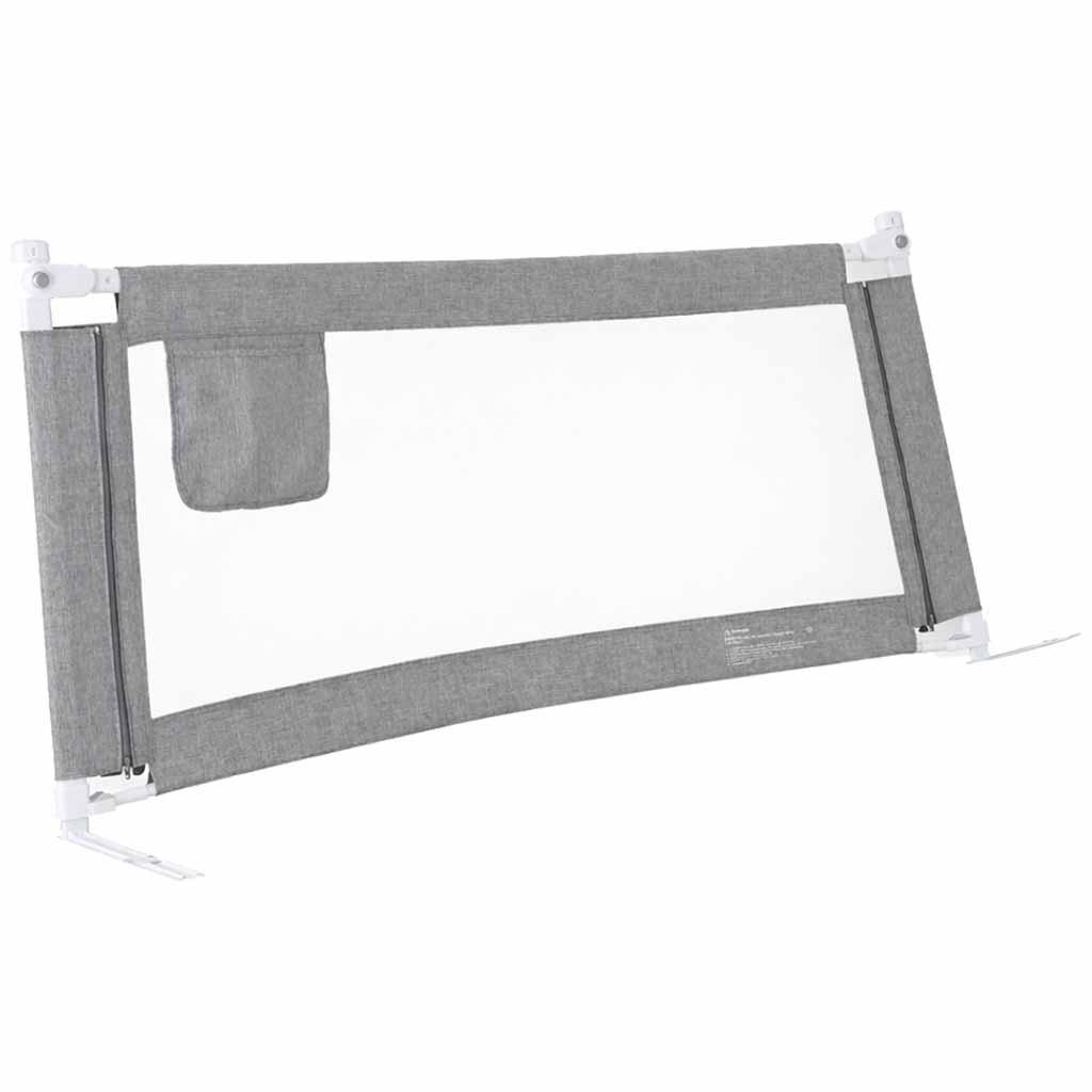 Bed-railing-safety-locking-guard-rail-200cm-grey-186070 Sigurnosna ograda za krevet s bravom 200 cm, siva